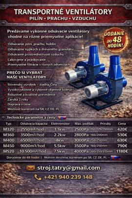 एक्स्ट्रैक्टर (निष्कासक यंत्र) Transportné ventilátory  |  भट्टियाँ, हवाई मशीनें | लकड़ी का काम करने की मशीनरी | Juraj polovka šneky výroba 